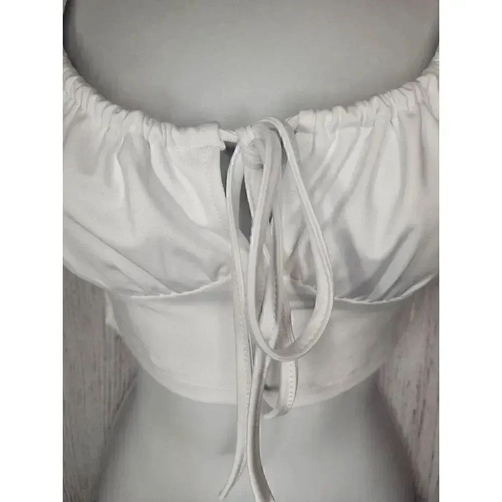 Women's Drawstring Crop Top Small - Picture 2 of 4